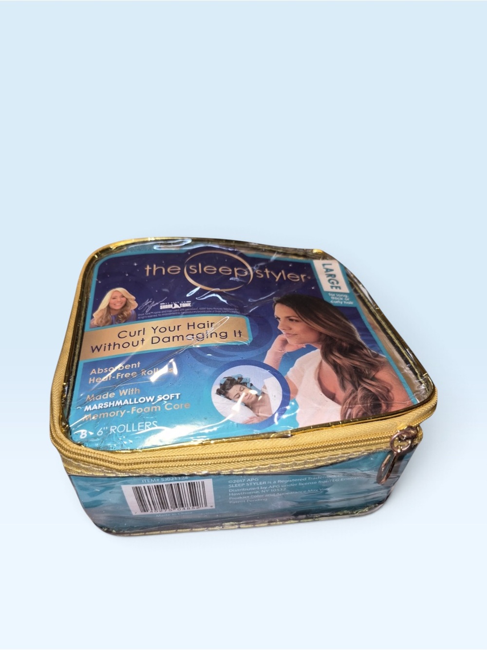 The Sleep Styler Large Gold Travel Case for Heat-Free Hair Styling